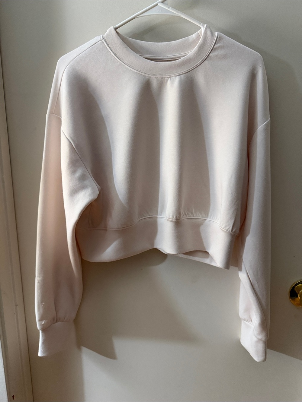 PAC 1980 Cropped Crewneck Sweatshirt - Cream Small